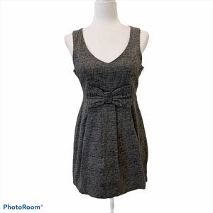 XXI Charcoal Grey Shift Dress Waist Bow Detail Sz S/P